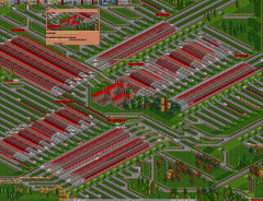 Very crowded factory where the trains can’t handle the output.