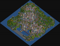 City located on a small island